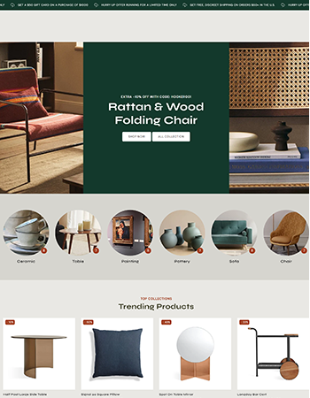 藤编和木质的折叠椅，以及其他家居产品，如杯子、桌子、抱枕、镜子、小推车等。