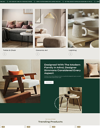 各类家居产品，包括沙发、桌椅、陶瓷艺术品、灯具等。