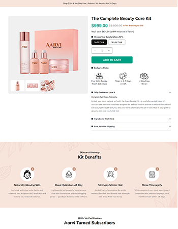 美容护理产品套装，用于肌肤等方面的护理