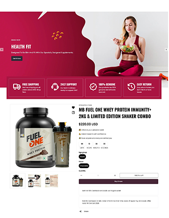 健康健身补剂，如乳清蛋白粉及相关健身辅助用品。