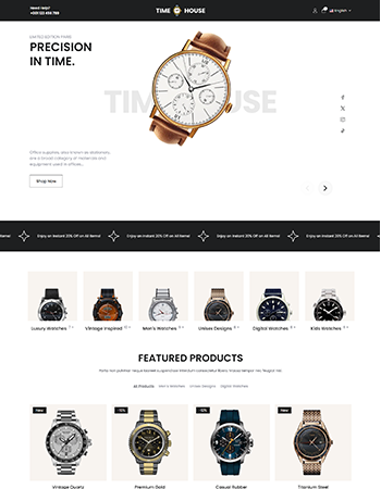 各类手表，涵盖奢华手表、男士手表、中性设计款、数字手表、儿童手表等