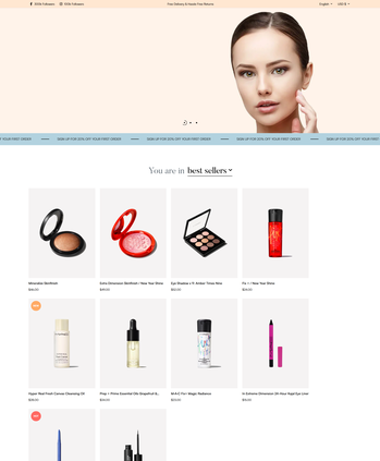 美妆护肤产品售卖